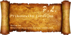 Prikosovits Loréna névjegykártya